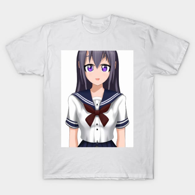 Anime School Girl T-Shirt by Starbase79